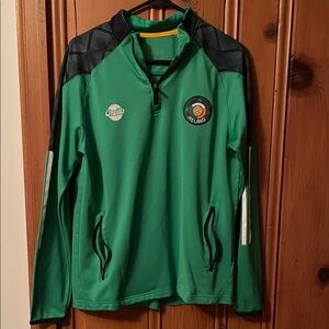 O'Neill Green and Black Zip Up Sweater